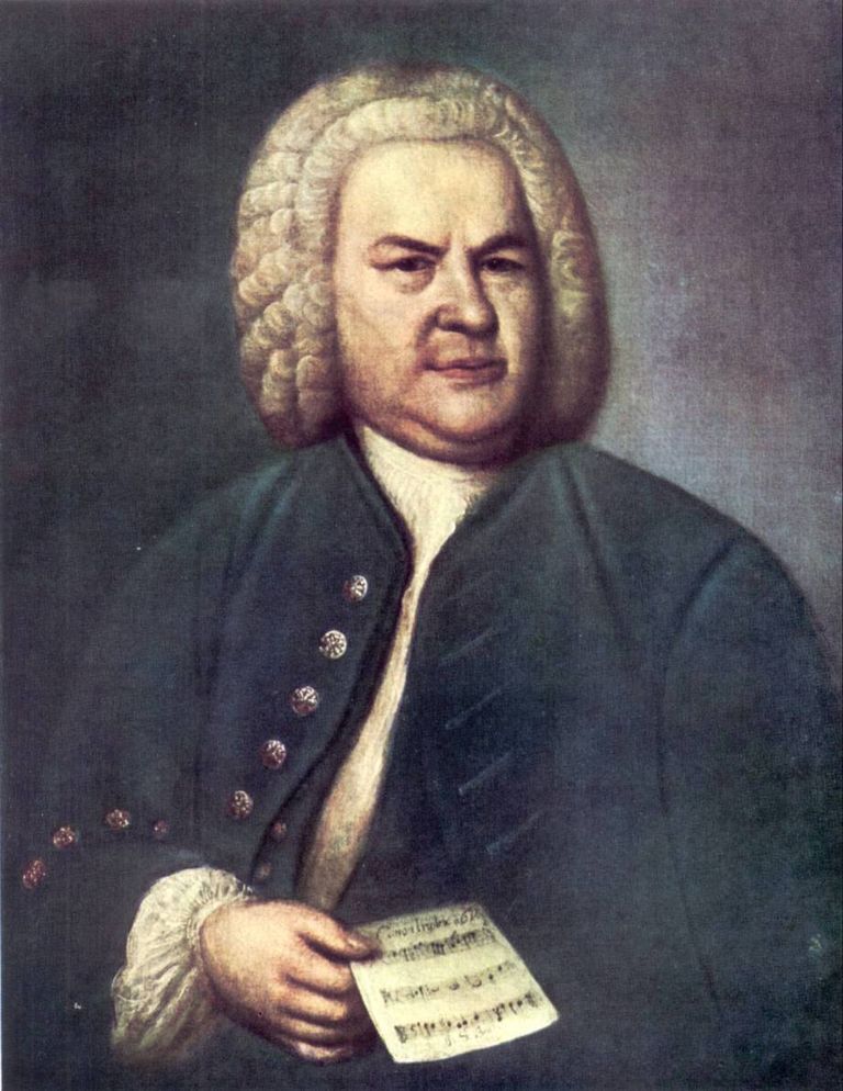 Bach mit Rätel-Kanon BWV 1076, gemalt von Elias Gottlob Haussman